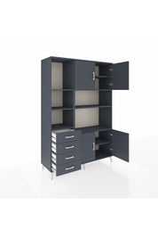 Hyperion Dolap 8 Raflı 4 Çekmeceli 4 Kapaklı 132x44x195 Antrasit-Antrasit/Antrasit