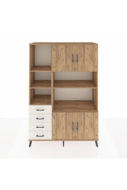 Hyperion Dolap 8 Raflı 4 Çekmeceli 4 Kapaklı 132x44x195 Çam-Çam/Aytaşı