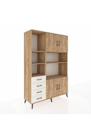 Hyperion Dolap 8 Raflı 4 Çekmeceli 4 Kapaklı 132x44x195 Çam-Çam/Aytaşı
