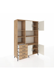 Hyperion Dolap 8 Raflı 4 Çekmeceli 4 Kapaklı 132x44x195 Çam-Aytaşı/Çam
