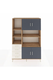 Hyperion Dolap 8 Raflı 4 Çekmeceli 4 Kapaklı 132x44x195 Çam-Antrasit/Aytaşı