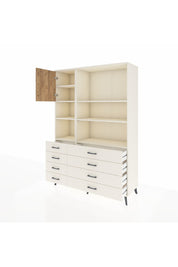 Hyperion Dolap 7 Raflı 8 Çekmeceli Tek Kapaklı  132x44x195 Aytaşı-Çam/Aytaşı