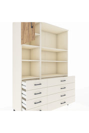 Hyperion Dolap 7 Raflı 8 Çekmeceli Tek Kapaklı  132x44x195 Aytaşı-Çam/Aytaşı