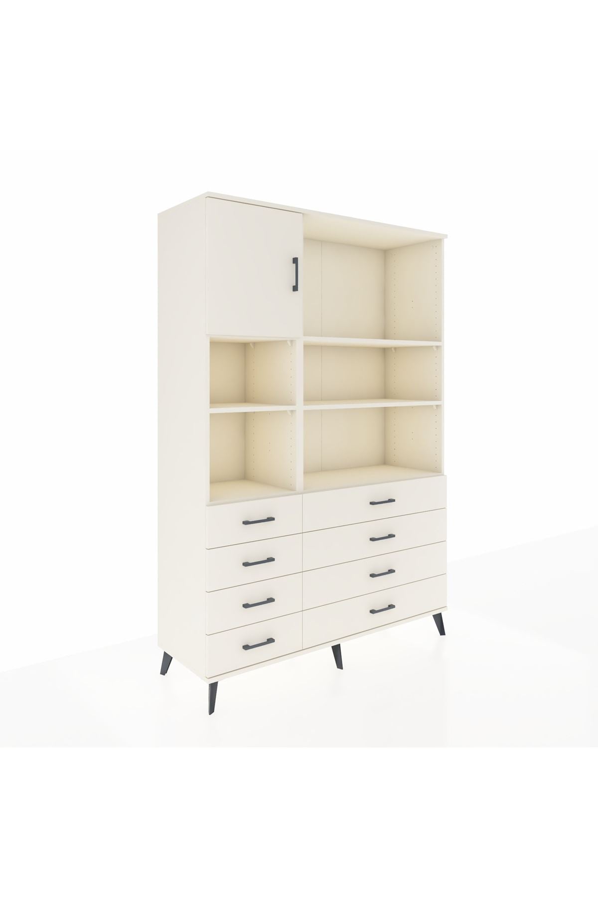 Hyperion Dolap 7 Raflı 8 Çekmeceli Tek Kapaklı  132x44x195 Aytaşı-Aytaşı/Aytaşı