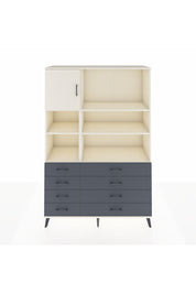 Hyperion Dolap 7 Raflı 8 Çekmeceli Tek Kapaklı  132x44x195 Aytaşı-Aytaşı/Antrasit