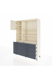 Hyperion Dolap 7 Raflı 8 Çekmeceli Tek Kapaklı  132x44x195 Aytaşı-Aytaşı/Antrasit