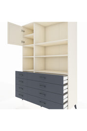 Hyperion Dolap 7 Raflı 8 Çekmeceli Tek Kapaklı  132x44x195 Aytaşı-Aytaşı/Antrasit