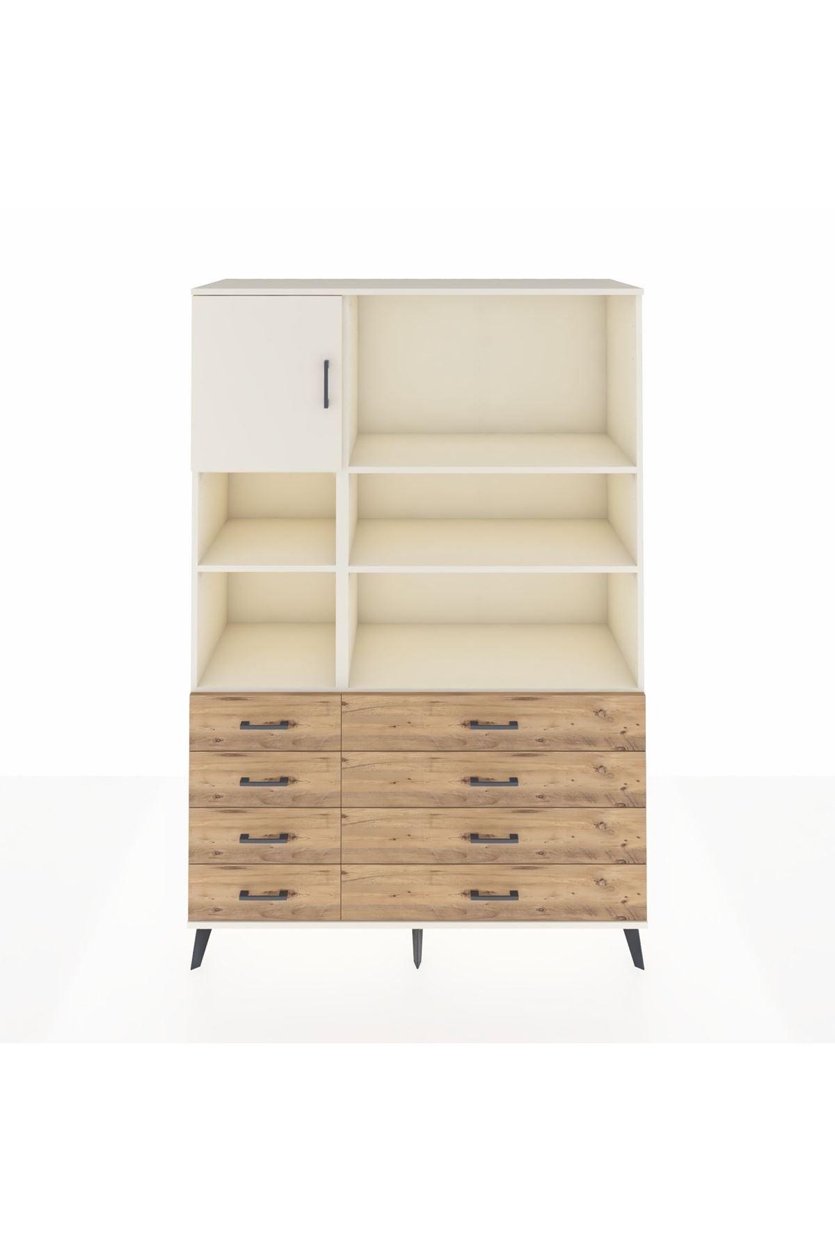 Hyperion Dolap 7 Raflı 8 Çekmeceli Tek Kapaklı  132x44x195 Aytaşı-Aytaşı/Çam