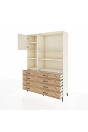 Hyperion Dolap 7 Raflı 8 Çekmeceli Tek Kapaklı  132x44x195 Aytaşı-Aytaşı/Çam