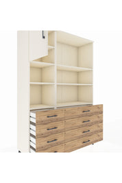 Hyperion Dolap 7 Raflı 8 Çekmeceli Tek Kapaklı  132x44x195 Aytaşı-Aytaşı/Çam