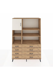 Hyperion Dolap 7 Raflı 8 Çekmeceli Tek Kapaklı  132x44x195 Çam-Aytaşı/Çam