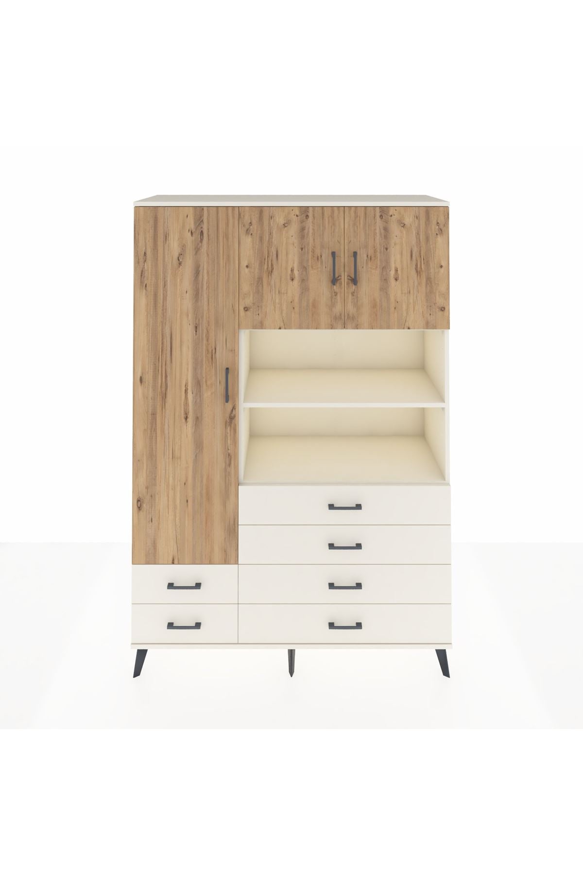 Hyperion Dolap 8 Raflı 6 Çekmeceli 3 Kapaklı 132x44x195 Aytaşı-Çam/Aytaşı