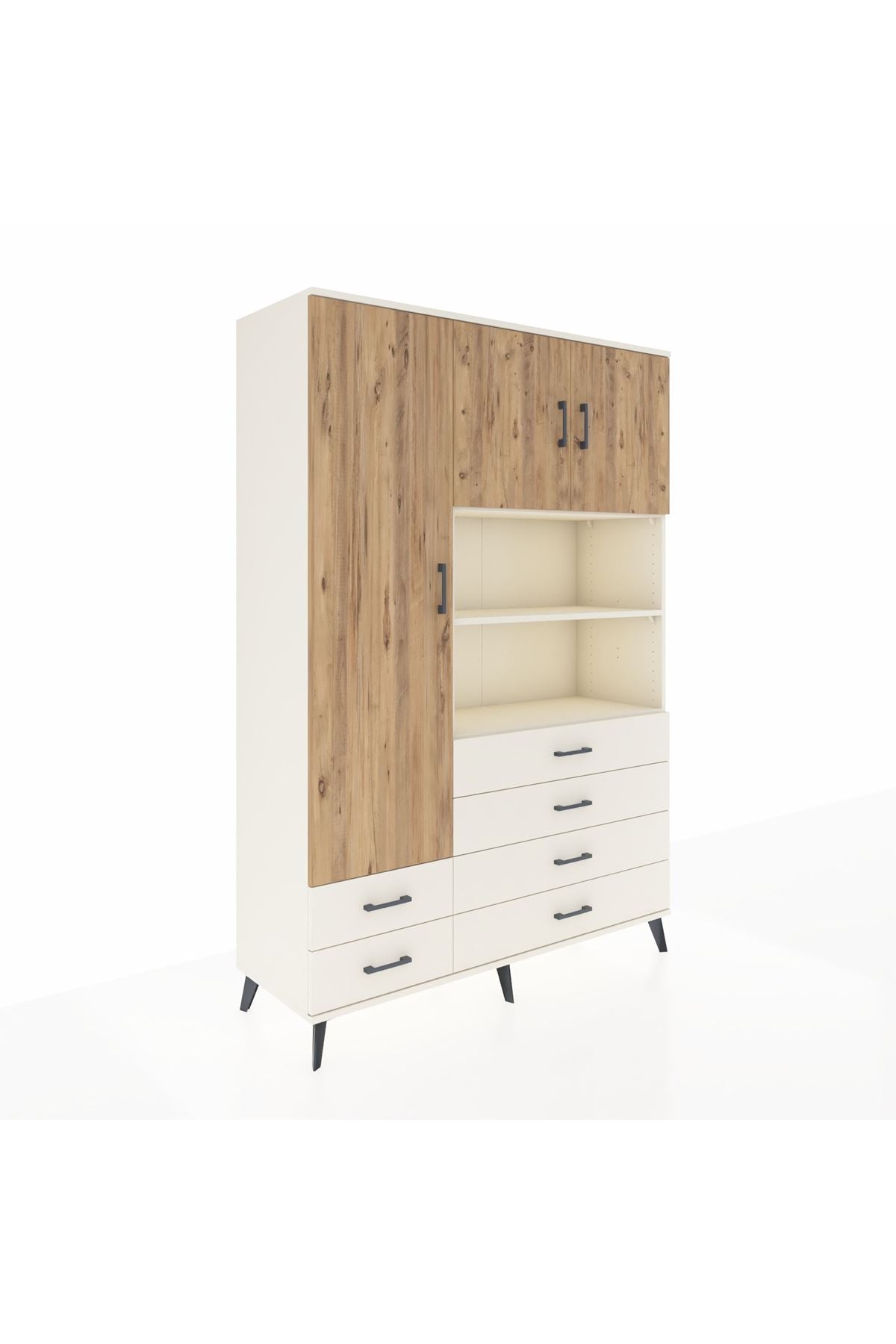 Hyperion Dolap 8 Raflı 6 Çekmeceli 3 Kapaklı 132x44x195 Aytaşı-Çam/Aytaşı