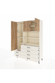 Hyperion Dolap 8 Raflı 6 Çekmeceli 3 Kapaklı 132x44x195 Aytaşı-Çam/Aytaşı