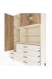 Hyperion Dolap 8 Raflı 6 Çekmeceli 3 Kapaklı 132x44x195 Aytaşı-Çam/Aytaşı