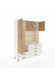 Hyperion Dolap 8 Raflı 6 Çekmeceli 3 Kapaklı 132x44x195 Aytaşı-Çam/Aytaşı