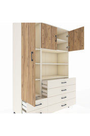 Hyperion Dolap 8 Raflı 6 Çekmeceli 3 Kapaklı 132x44x195 Aytaşı-Çam/Aytaşı