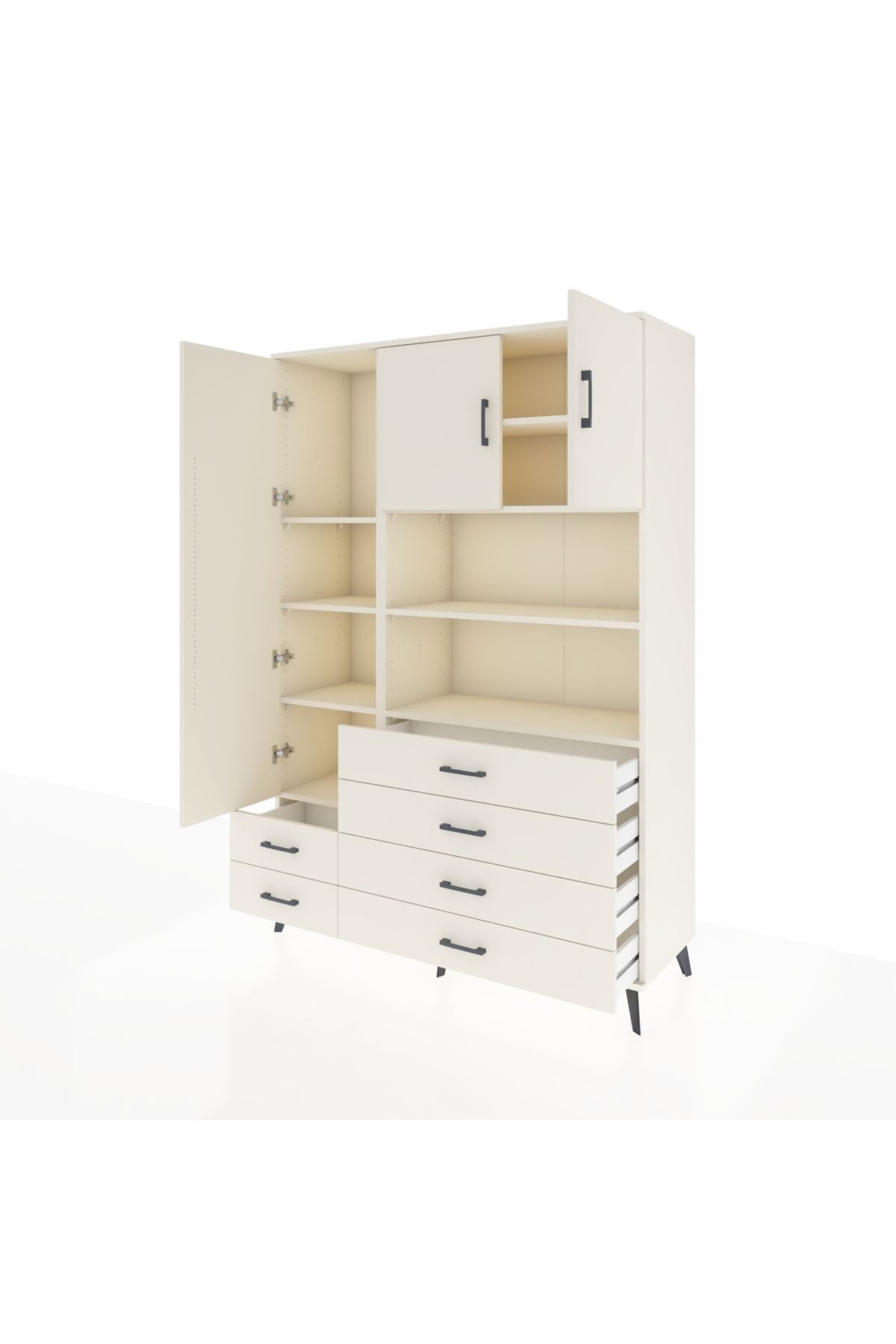 Hyperion Dolap 8 Raflı 6 Çekmeceli 3 Kapaklı 132x44x195 Aytaşı-Aytaşı/Aytaşı