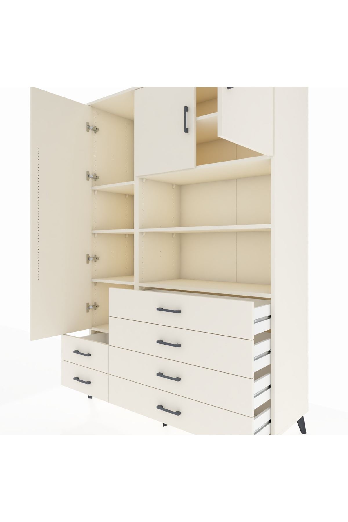 Hyperion Dolap 8 Raflı 6 Çekmeceli 3 Kapaklı 132x44x195 Aytaşı-Aytaşı/Aytaşı