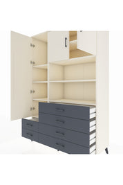 Hyperion Dolap 8 Raflı 6 Çekmeceli 3 Kapaklı 132x44x195 Aytaşı-Aytaşı/Antrasit