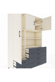 Hyperion Dolap 8 Raflı 6 Çekmeceli 3 Kapaklı 132x44x195 Aytaşı-Aytaşı/Antrasit