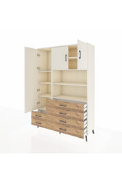 Hyperion Dolap 8 Raflı 6 Çekmeceli 3 Kapaklı 132x44x195 Aytaşı-Aytaşı/Çam