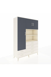 Hyperion Dolap 8 Raflı 6 Çekmeceli 3 Kapaklı 132x44x195 Aytaşı-Antrasit/Aytaşı