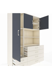 Hyperion Dolap 8 Raflı 6 Çekmeceli 3 Kapaklı 132x44x195 Aytaşı-Antrasit/Aytaşı