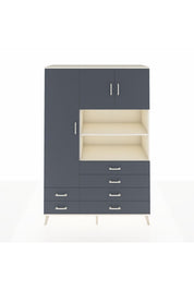 Hyperion Dolap 8 Raflı 6 Çekmeceli 3 Kapaklı 132x44x195 Aytaşı-Antrasit/Antrasit