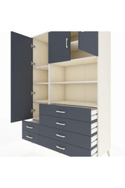 Hyperion Dolap 8 Raflı 6 Çekmeceli 3 Kapaklı 132x44x195 Aytaşı-Antrasit/Antrasit