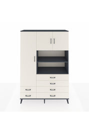 Hyperion Dolap 8 Raflı 6 Çekmeceli 3 Kapaklı 132x44x195 Antrasit-Aytaşı/Aytaşı