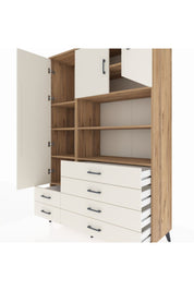 Hyperion Dolap 8 Raflı 6 Çekmeceli 3 Kapaklı 132x44x195 Çam-Aytaşı/Aytaşı