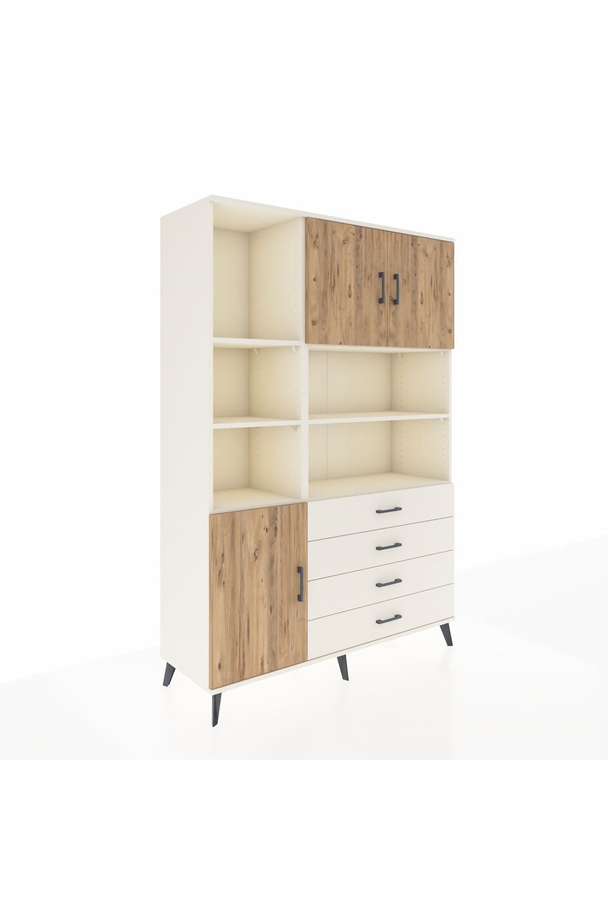 Hyperion Dolap 8 Raflı 4 Çekmeceli 3 Kapaklı 132x44x195 Aytaşı-Çam/Aytaşı