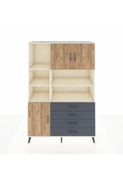 Hyperion Dolap 8 Raflı 4 Çekmeceli 3 Kapaklı 132x44x195 Aytaşı-Çam/Antrasit