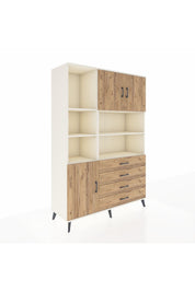Hyperion Dolap 8 Raflı 4 Çekmeceli 3 Kapaklı 132x44x195 Aytaşı-Çam/Çam