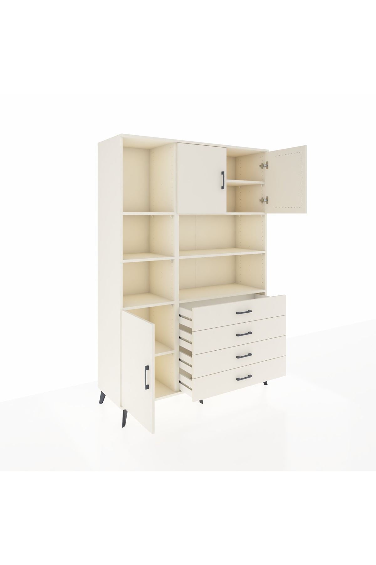 Hyperion Dolap 8 Raflı 4 Çekmeceli 3 Kapaklı 132x44x195 Aytaşı-Aytaşı/Aytaşı