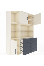 Hyperion Dolap 8 Raflı 4 Çekmeceli 3 Kapaklı 132x44x195 Aytaşı-Aytaşı/Antrasit