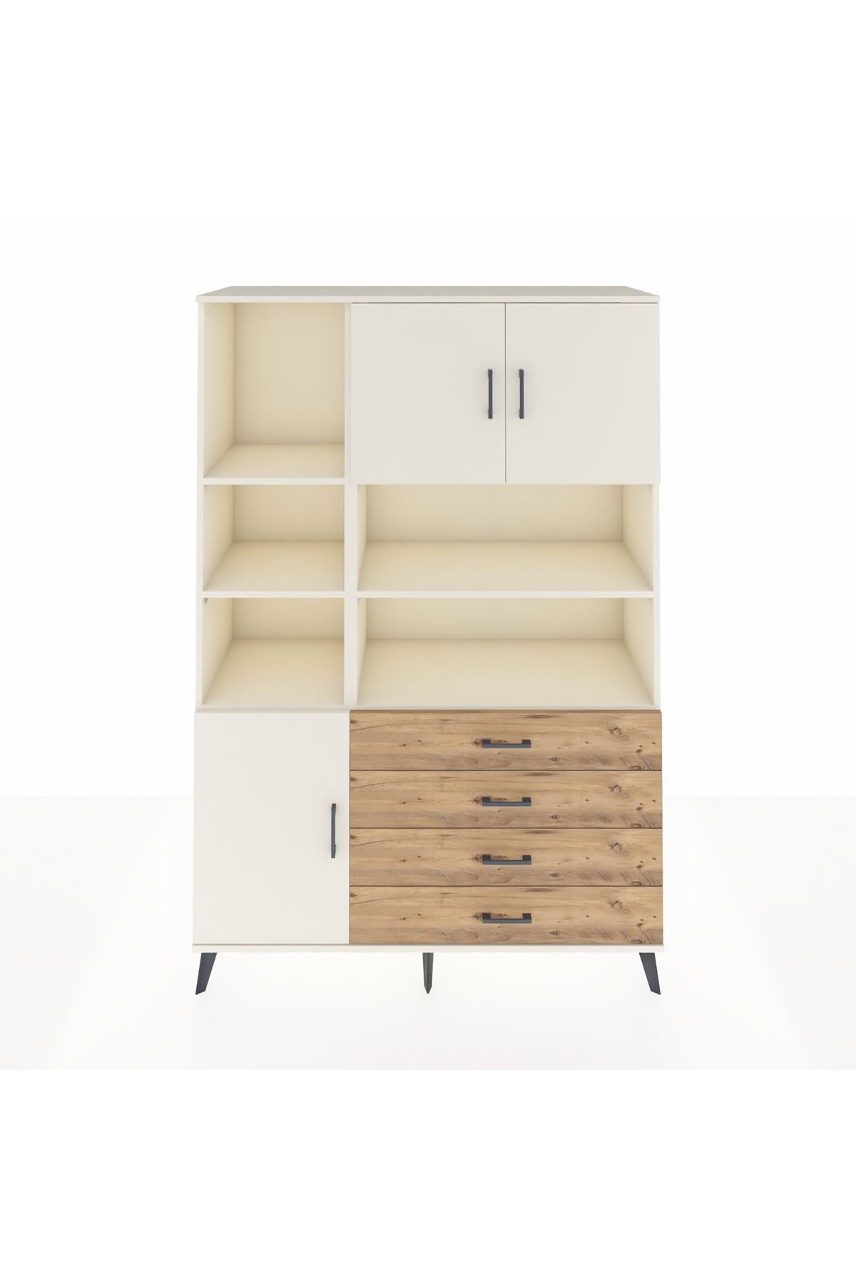 Hyperion Dolap 8 Raflı 4 Çekmeceli 3 Kapaklı 132x44x195 Aytaşı-Aytaşı/Çam