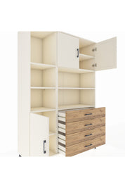 Hyperion Dolap 8 Raflı 4 Çekmeceli 3 Kapaklı 132x44x195 Aytaşı-Aytaşı/Çam