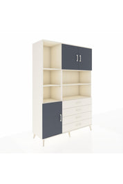 Hyperion Dolap 8 Raflı 4 Çekmeceli 3 Kapaklı 132x44x195 Aytaşı-Antrasit/Aytaşı