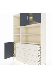 Hyperion Dolap 8 Raflı 4 Çekmeceli 3 Kapaklı 132x44x195 Aytaşı-Antrasit/Aytaşı