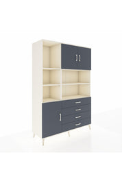 Hyperion Dolap 8 Raflı 4 Çekmeceli 3 Kapaklı 132x44x195 Aytaşı-Antrasit/Antrasit