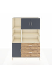 Hyperion Dolap 8 Raflı 4 Çekmeceli 3 Kapaklı 132x44x195 Aytaşı-Antrasit/Çam