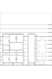 Hyperion Dolap 9 Raflı 3 Çekmeceli 6 Kapaklı 132x44x195 Aytaşı-Aytaşı/Çam