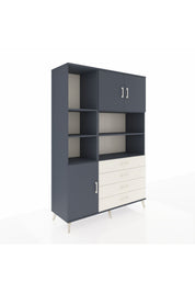 Hyperion Dolap 8 Raflı 4 Çekmeceli 3 Kapaklı 132x44x195 Antrasit-Antrasit/Aytaşı