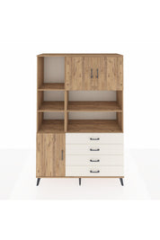 Hyperion Dolap 8 Raflı 4 Çekmeceli 3 Kapaklı 132x44x195 Çam-Çam/Aytaşı