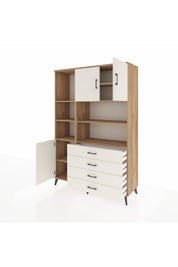 Hyperion Dolap 8 Raflı 4 Çekmeceli 3 Kapaklı 132x44x195 Çam-Aytaşı/Aytaşı