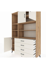 Hyperion Dolap 8 Raflı 4 Çekmeceli 3 Kapaklı 132x44x195 Çam-Aytaşı/Aytaşı