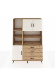 Hyperion Dolap 8 Raflı 4 Çekmeceli 3 Kapaklı 132x44x195 Çam-Aytaşı/Çam