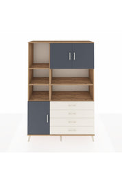 Hyperion Dolap 8 Raflı 4 Çekmeceli 3 Kapaklı 132x44x195 Çam-Antrasit/Aytaşı